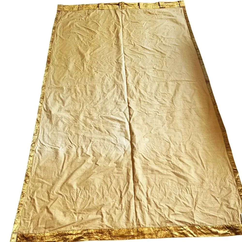2 panels West Elm Gold Velvet Blackout Curtains 48x84”